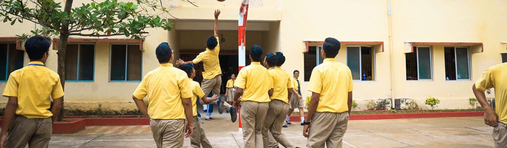 Ruchikans playing basketball at Ruchika School in bubaneshwar